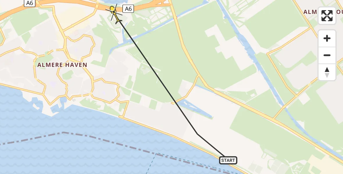 Routekaart van de vlucht: Politiehelikopter naar Almere, Sturmeypad