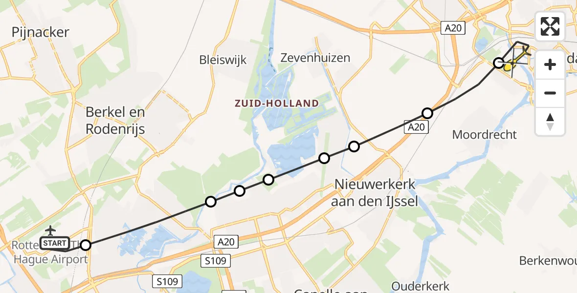 Routekaart van de vlucht: Lifeliner 2 naar Gouda, Ada Lovelacestraat