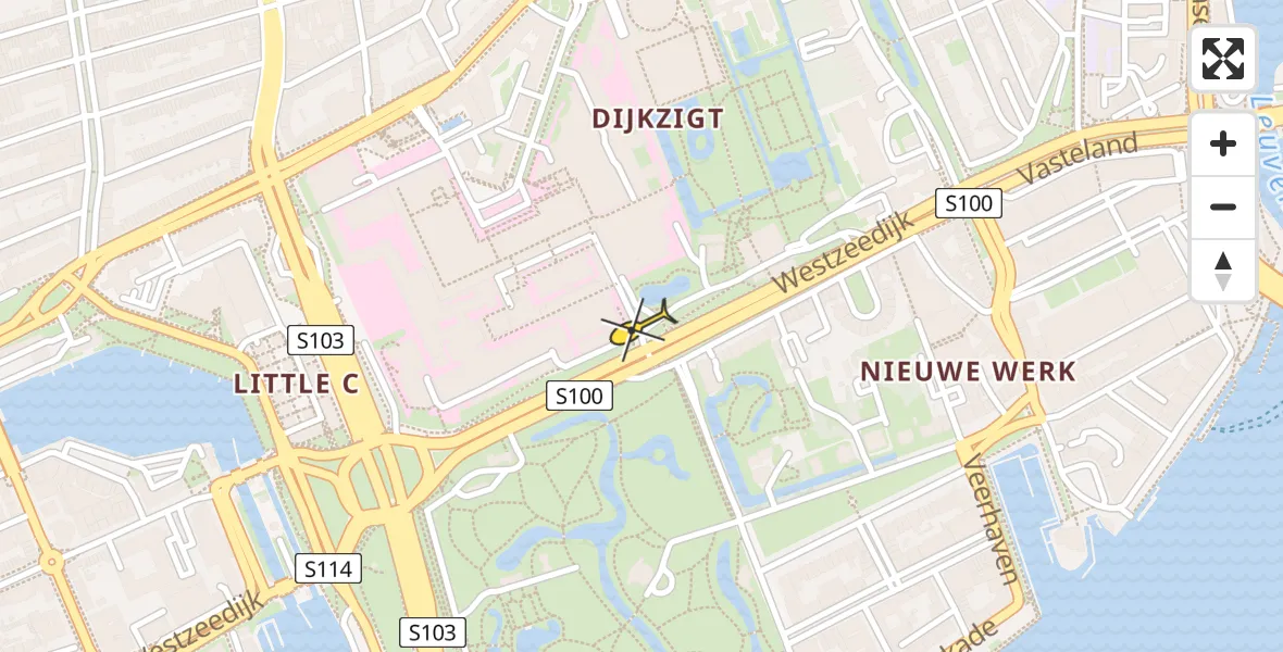 Routekaart van de vlucht: Lifeliner 2 naar Erasmus MC