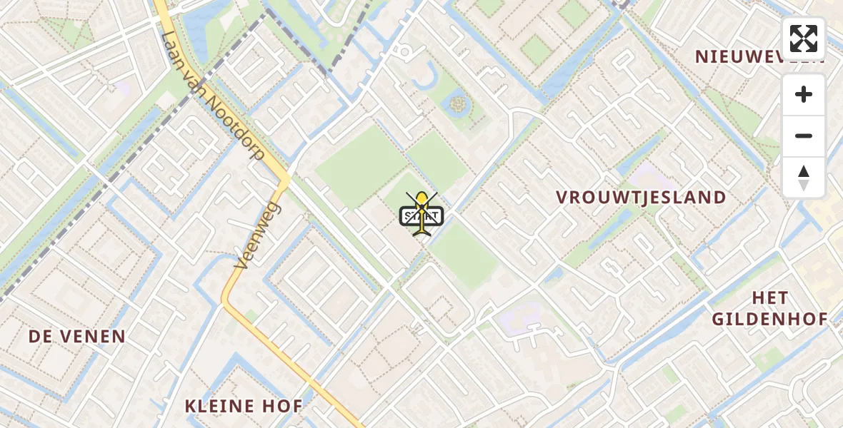 Routekaart van de vlucht: Lifeliner 1 naar Nootdorp, Sportparkweg