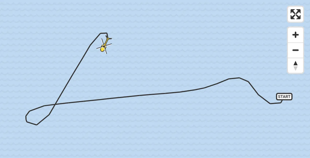 Vluchtroute Kustwachthelikopter van  naar 