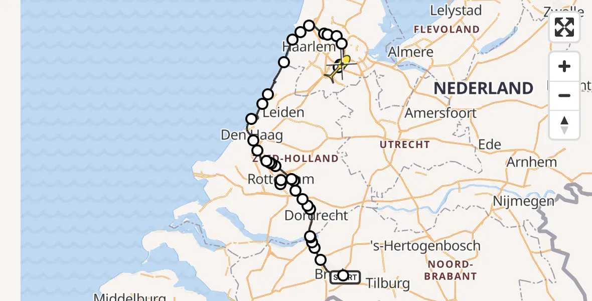 Routekaart van de vlucht: Politieheli naar Schiphol, Molenleij