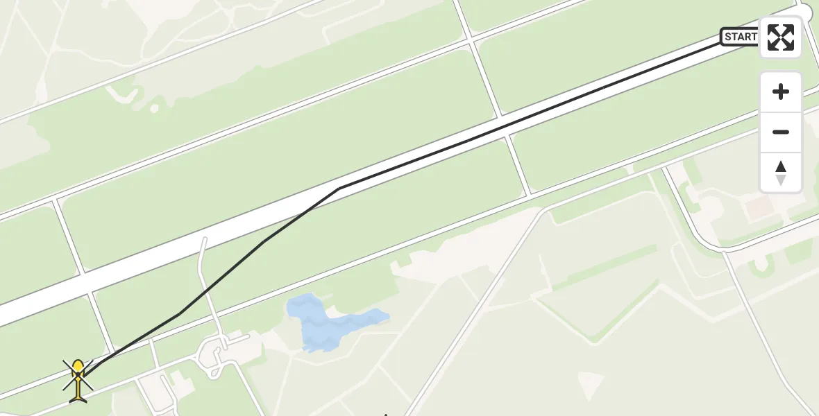Routekaart van de vlucht: Politiehelikopter naar Vliegbasis Woensdrecht, Heidebaan