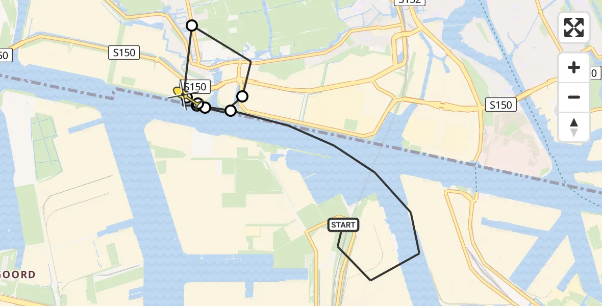 Routekaart van de vlucht: Lifeliner 1 naar Westzaan, Kajuitpad