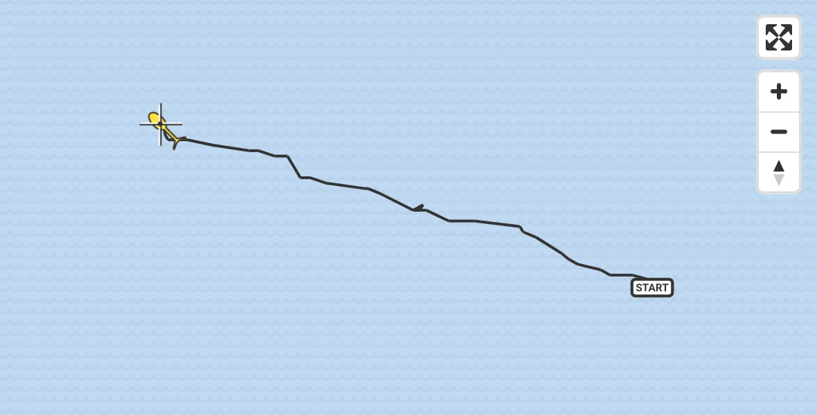 Routekaart van de vlucht: Kustwachthelikopter naar 