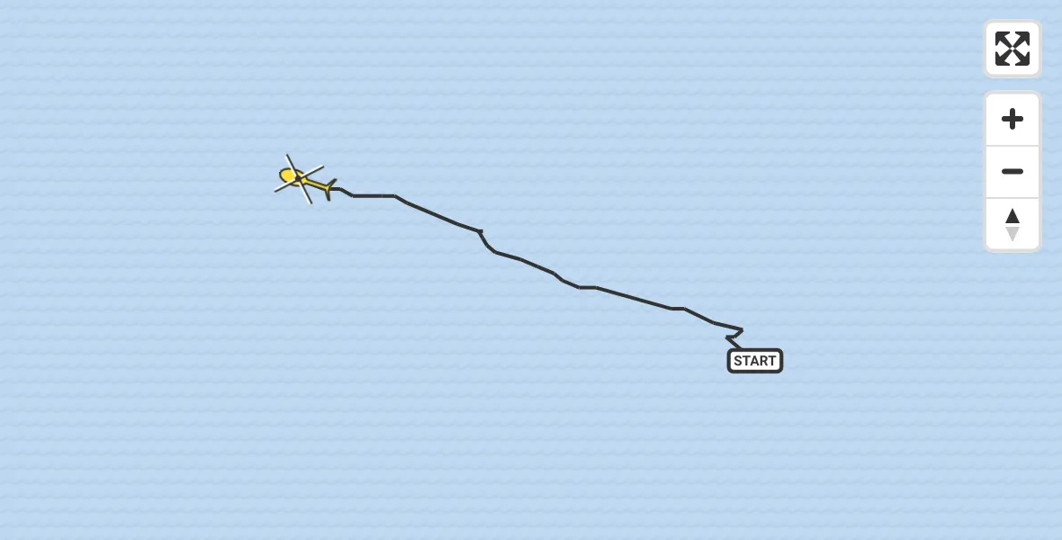 Routekaart van de vlucht: Kustwachthelikopter naar 