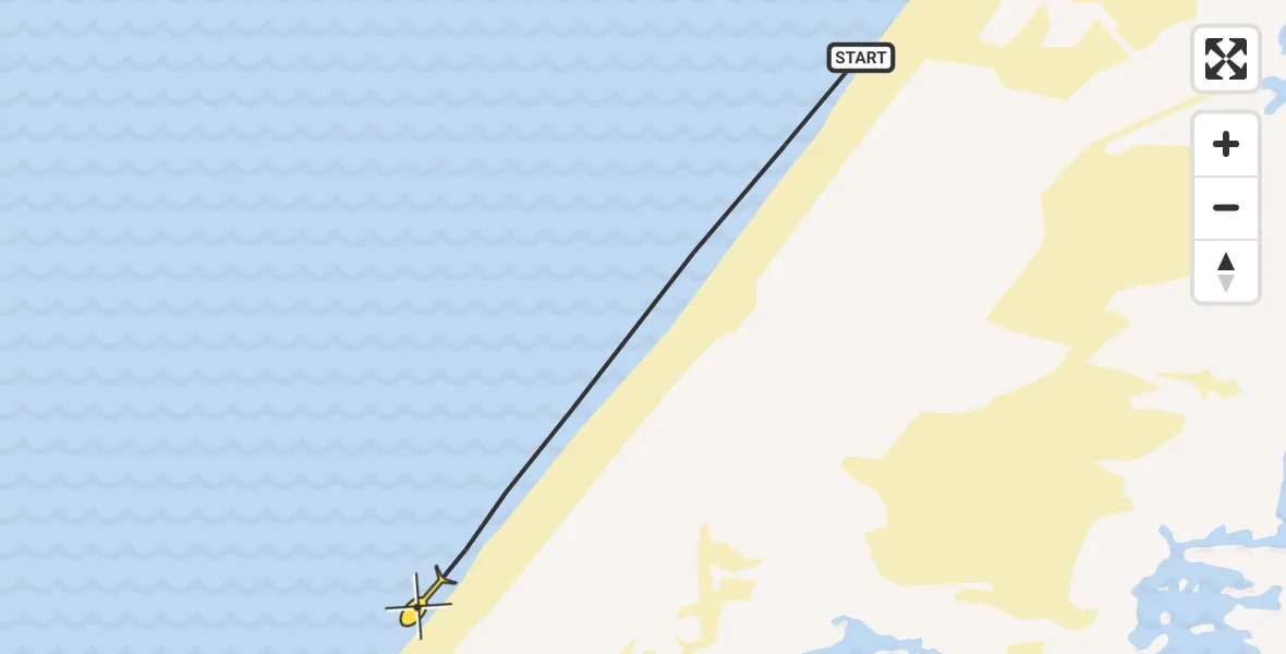 Routekaart van de vlucht: Kustwachthelikopter naar Wassenaar, Wassenaar 1 Meijendel