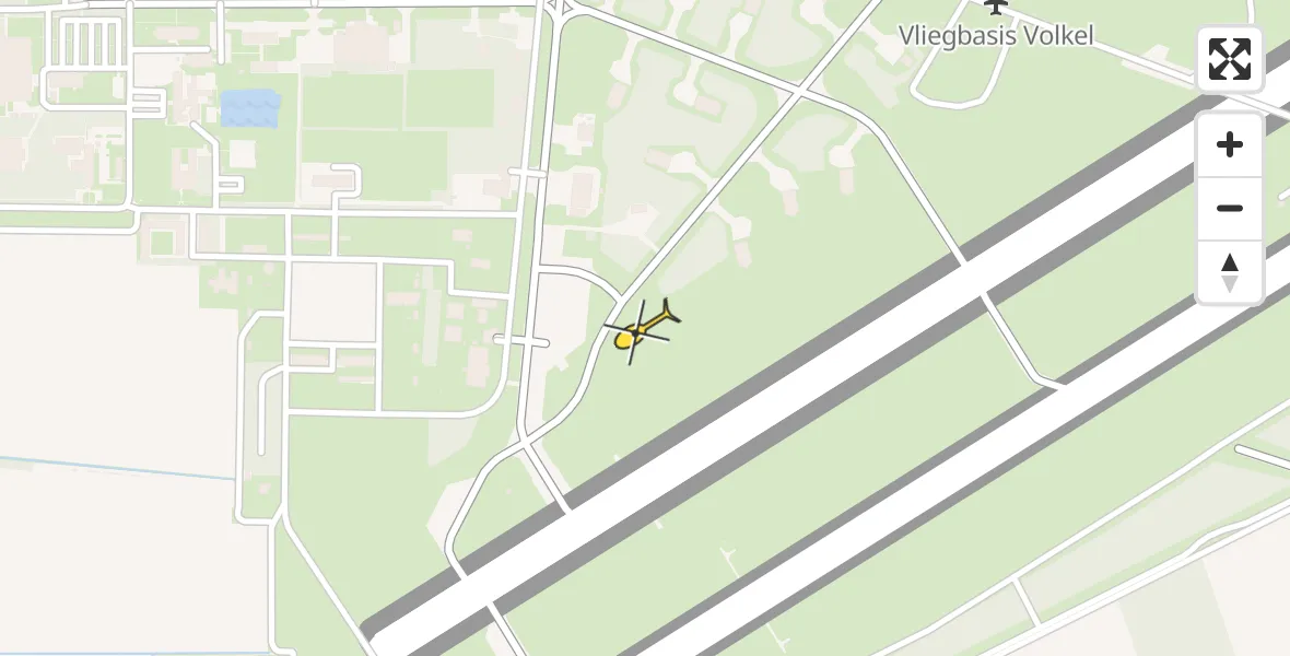 Routekaart van de vlucht: Politieheli naar Vliegbasis Volkel