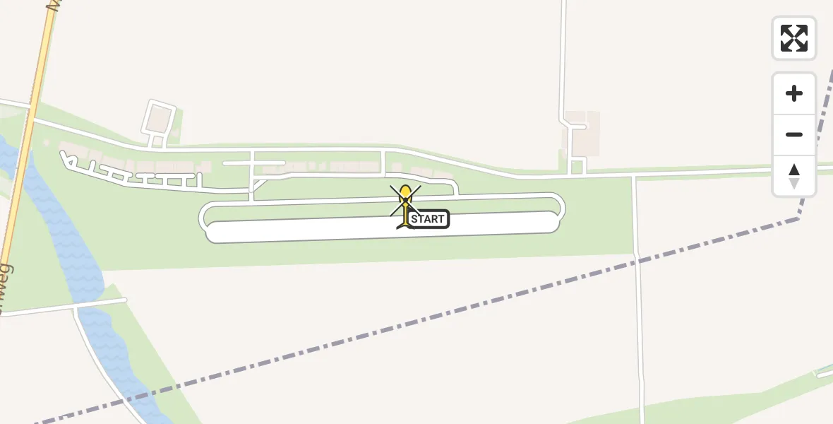 Routekaart van de vlucht: Politieheli naar Vliegveld Midden-Zeeland, Calandweg