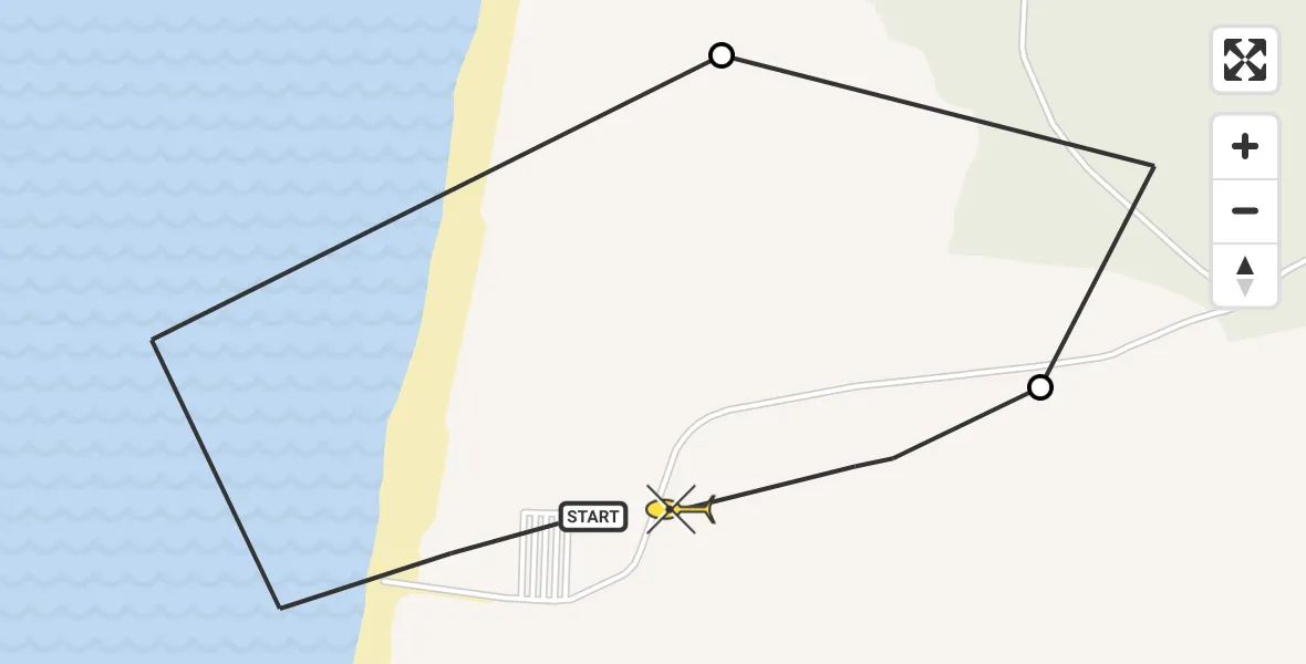 Routekaart van de vlucht: Kustwachthelikopter naar Den Hoorn, Jan Ayeslag