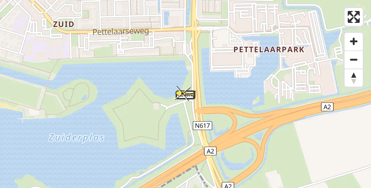 Routekaart van de vlucht: Lifeliner 3 naar 's-Hertogenbosch, De Pettelaarse Schans