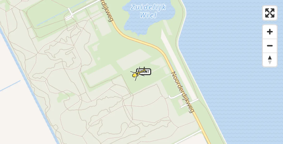 Routekaart van de vlucht: Politiehelikopter naar Wieringerwerf, Noorderdijkweg