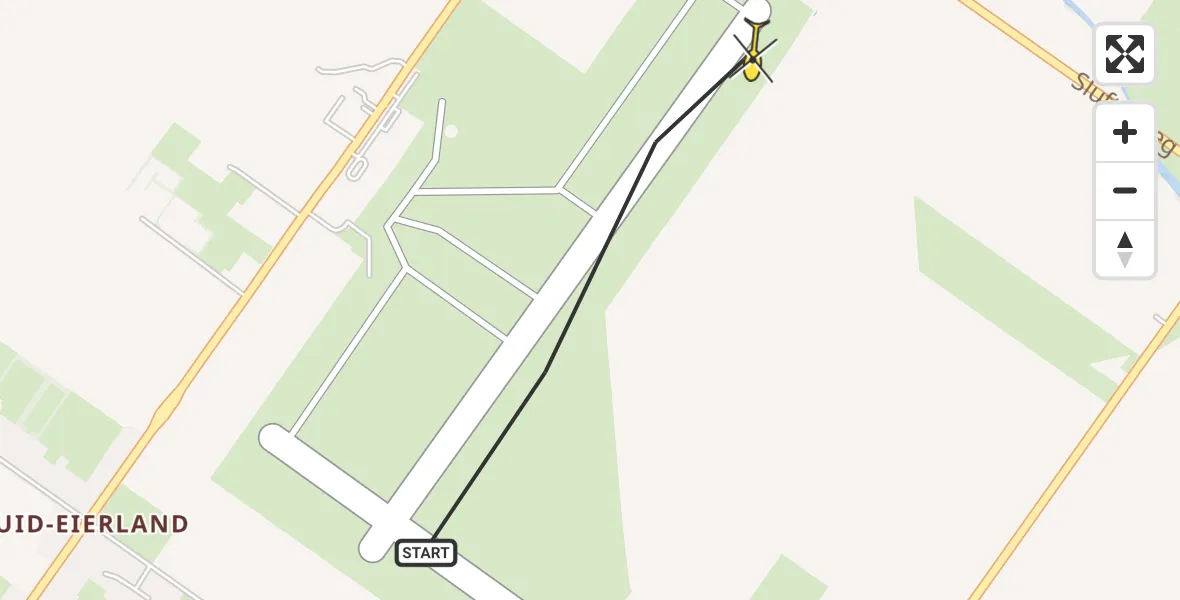 Routekaart van de vlucht: Politiehelikopter naar Texel International Airport, Postweg