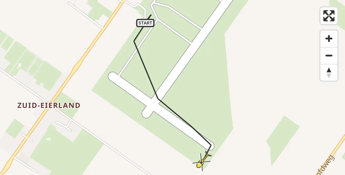 Routekaart van de vlucht: Politiehelikopter naar Texel International Airport, Hoofdweg