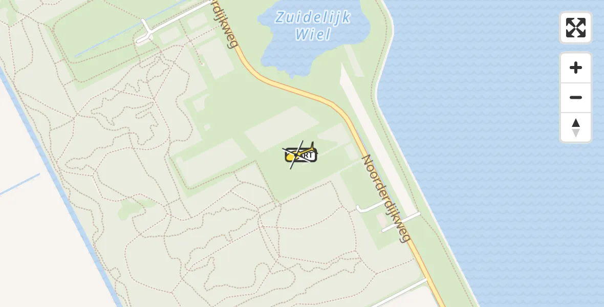 Routekaart van de vlucht: Politiehelikopter naar Wieringerwerf, Noorderdijkweg