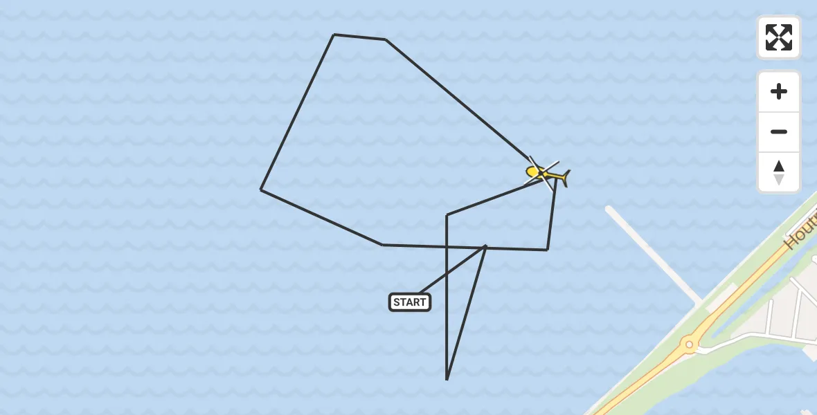 Routekaart van de vlucht: Politiehelikopter naar Lelystad, Houtribweg