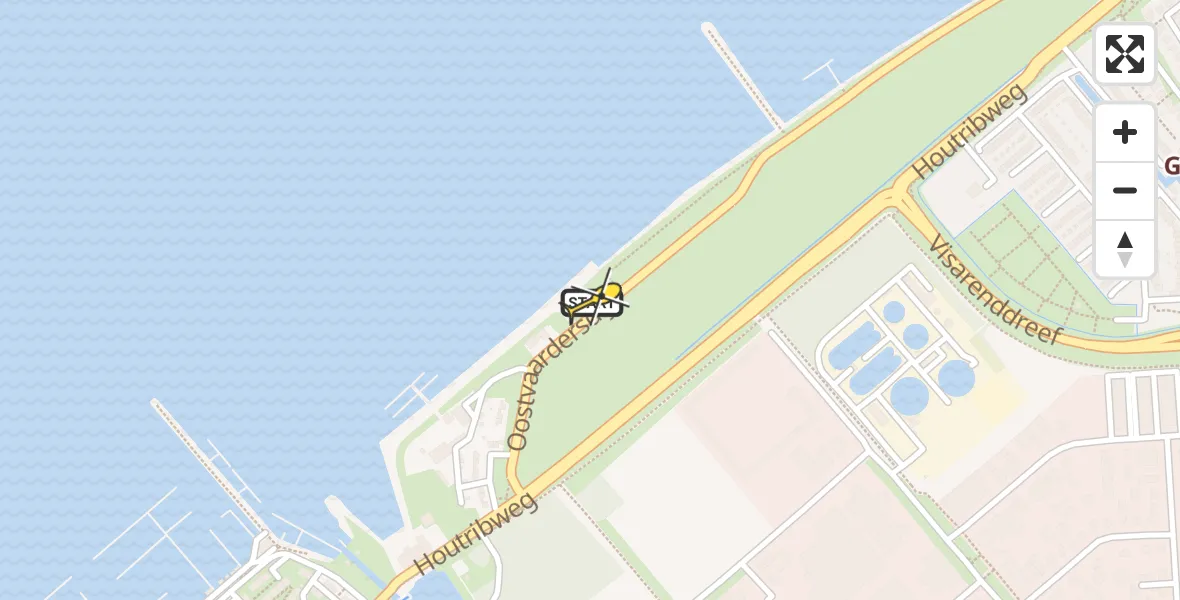 Routekaart van de vlucht: Politiehelikopter naar Lelystad, Oostvaardersdijk