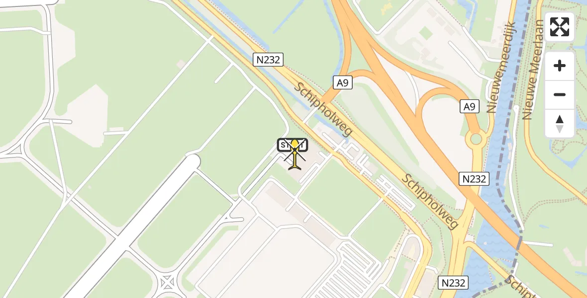 Vluchtroute Politiehelikopter van Schiphol naar Schiphol