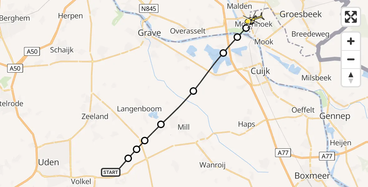 Routekaart van de vlucht: Lifeliner 3 naar Molenhoek, Nieuwedijk