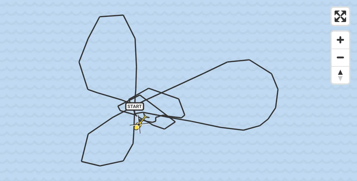 Routekaart van de vlucht: Kustwachthelikopter naar 