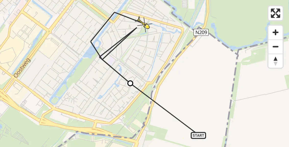 Routekaart van de vlucht: Politiehelikopter naar Zoetermeer, Sint Helena