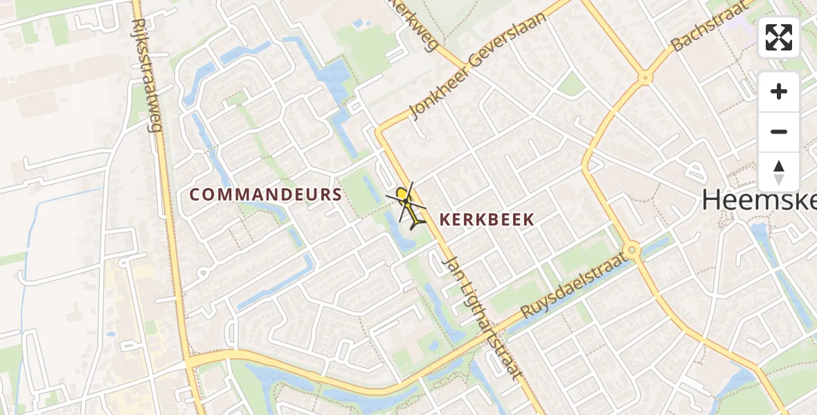 Routekaart van de vlucht: Politieheli naar Heemskerk