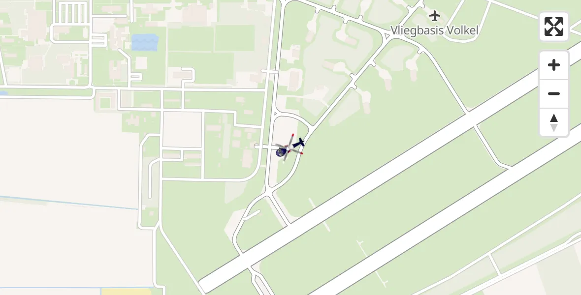Vluchtroute Politiehelikopter van Vliegbasis Volkel naar Vliegbasis Volkel