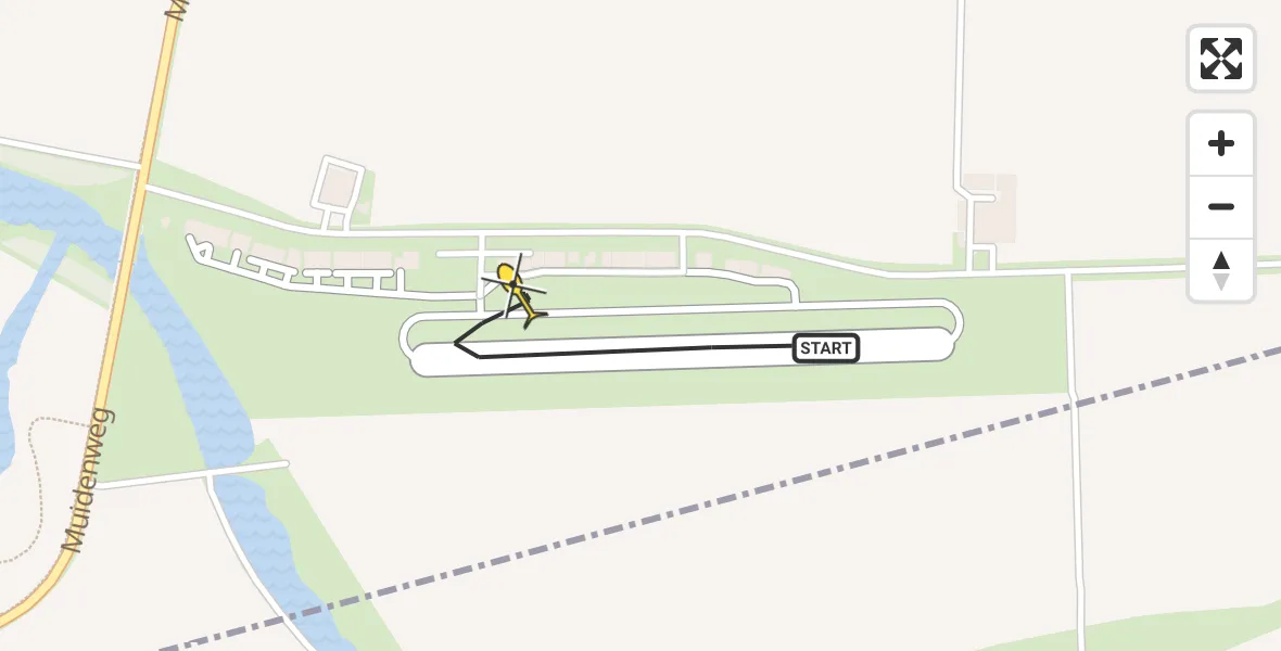 Routekaart van de vlucht: Politiehelikopter naar Vliegveld Midden-Zeeland, Calandweg