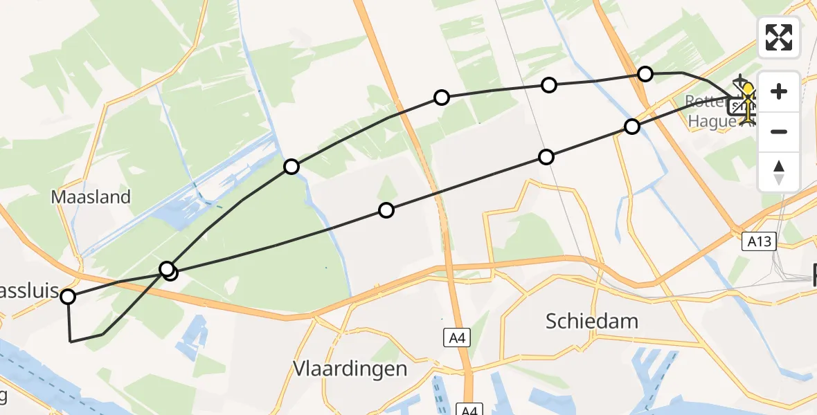 Routekaart van de vlucht: Lifeliner 2 naar Rotterdam The Hague Airport, Arlandabaan Platformzijde