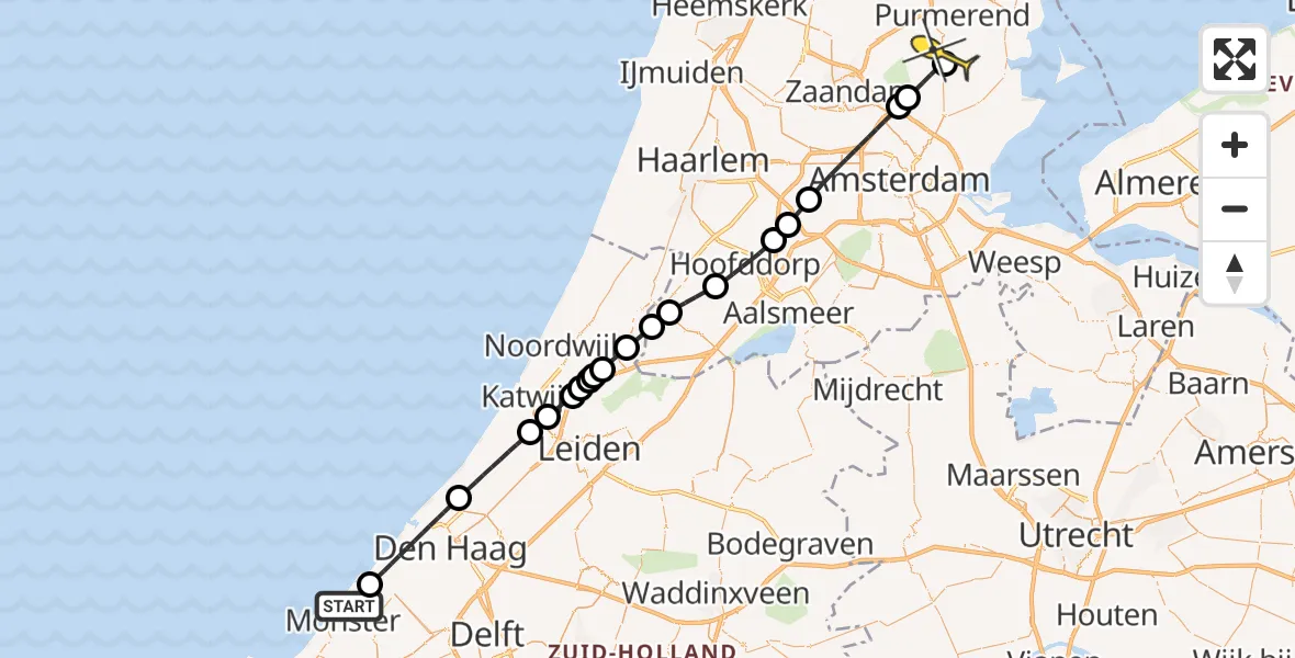 Routekaart van de vlucht: Lifeliner 1 naar Ilpendam, Polanenduin