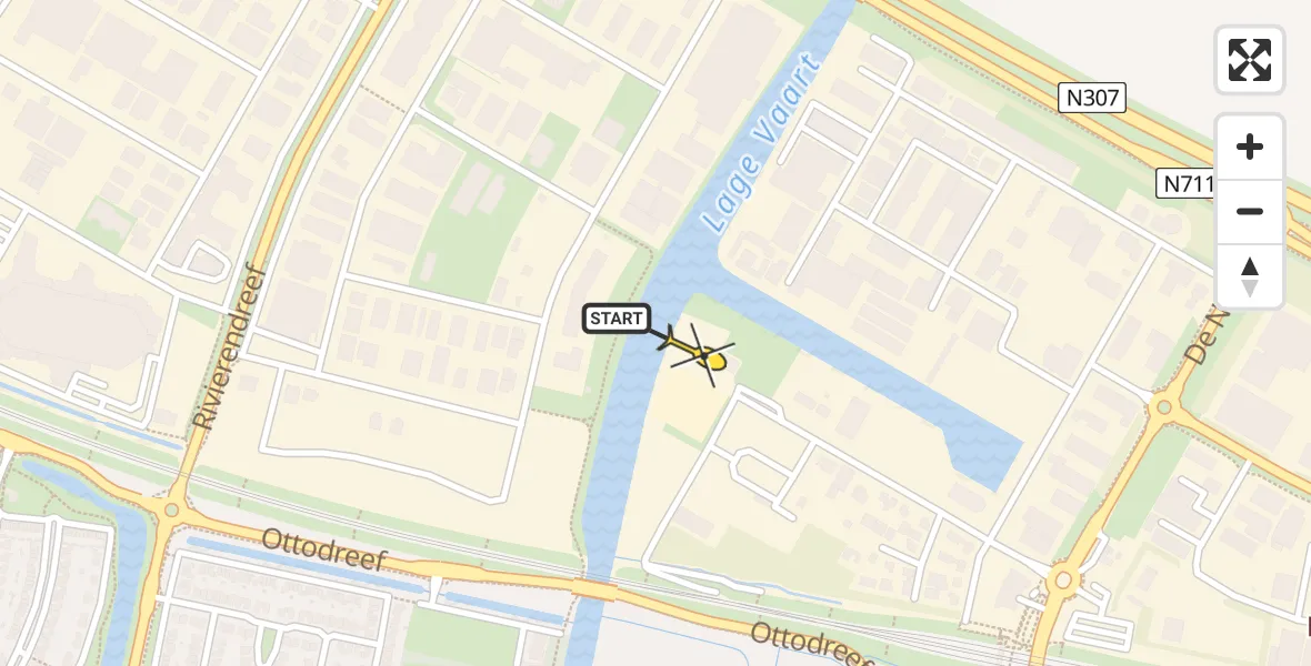 Routekaart van de vlucht: Politiehelikopter naar Dronten, Installatieweg