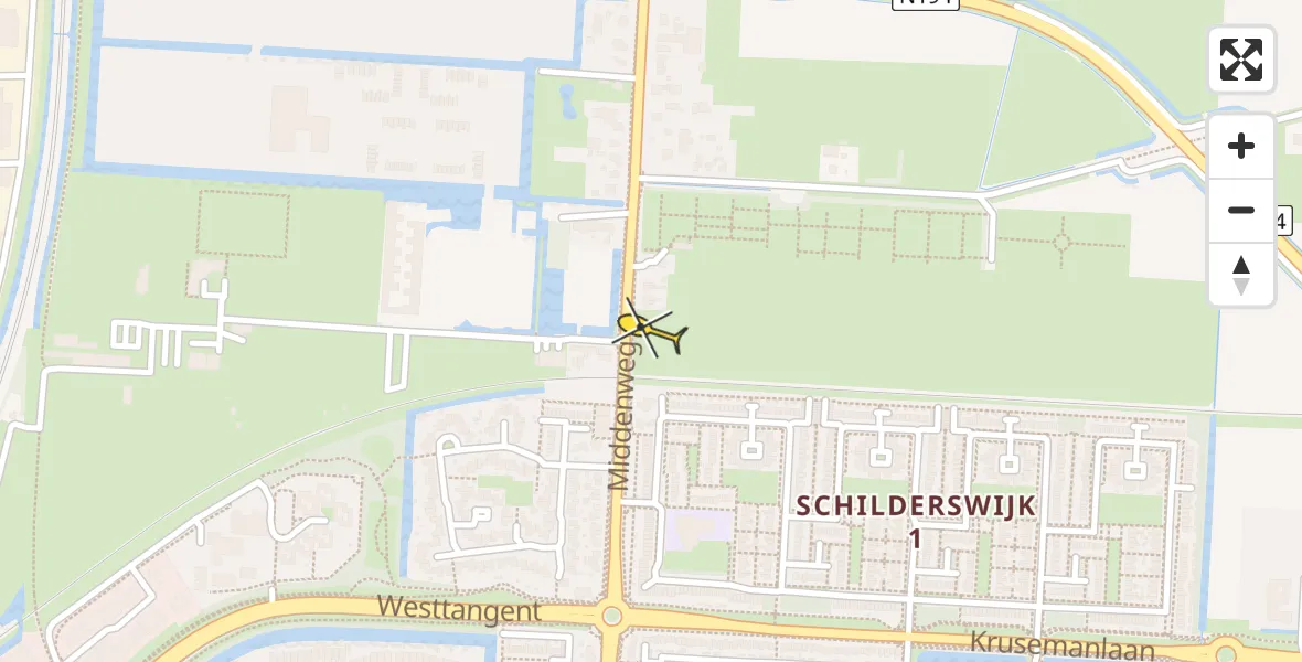 Routekaart van de vlucht: Lifeliner 1 naar Heerhugowaard