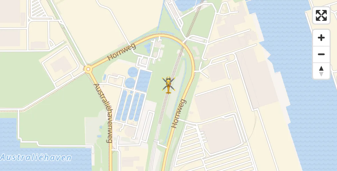 Vluchtroute Traumahelikopter van Amsterdam Heliport naar Amsterdam Heliport