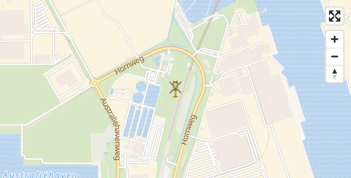 Vluchtroute Traumahelikopter van Amsterdam Heliport naar Amsterdam Heliport