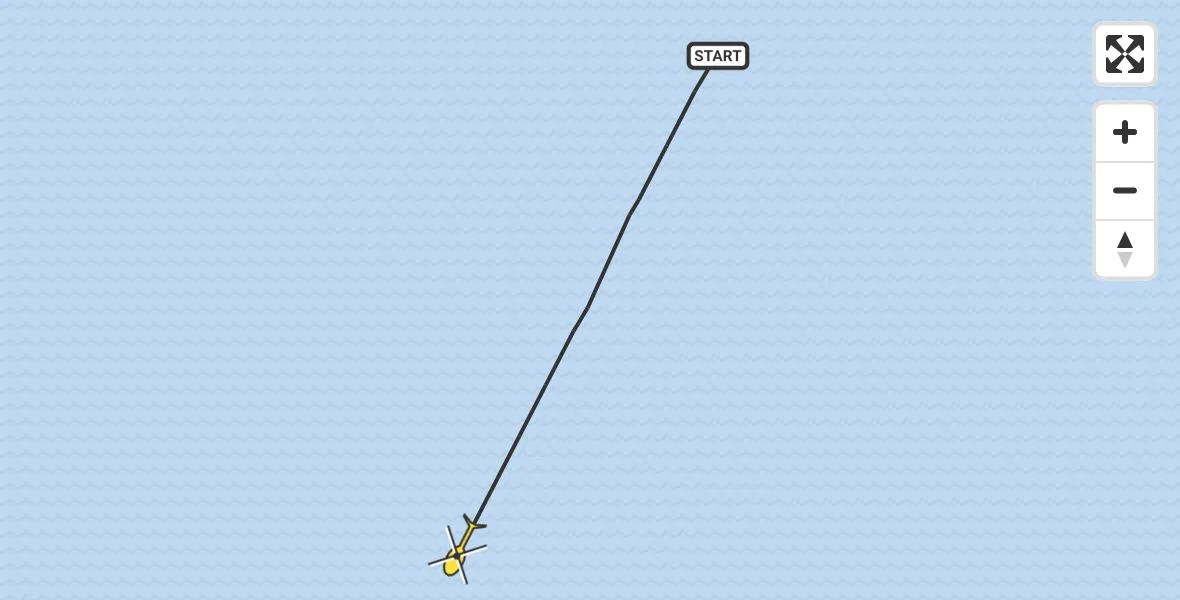 Routekaart van de vlucht: Kustwachthelikopter naar Den Helder, Schulpengat