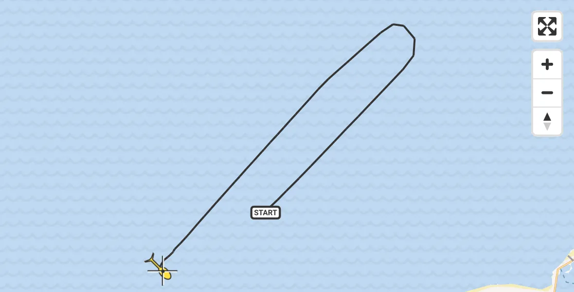 Routekaart van de vlucht: Kustwachthelikopter naar 