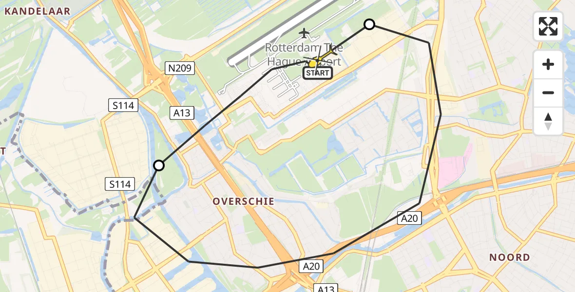 Routekaart van de vlucht: Lifeliner 2 naar Rotterdam The Hague Airport, Gatwickbaan