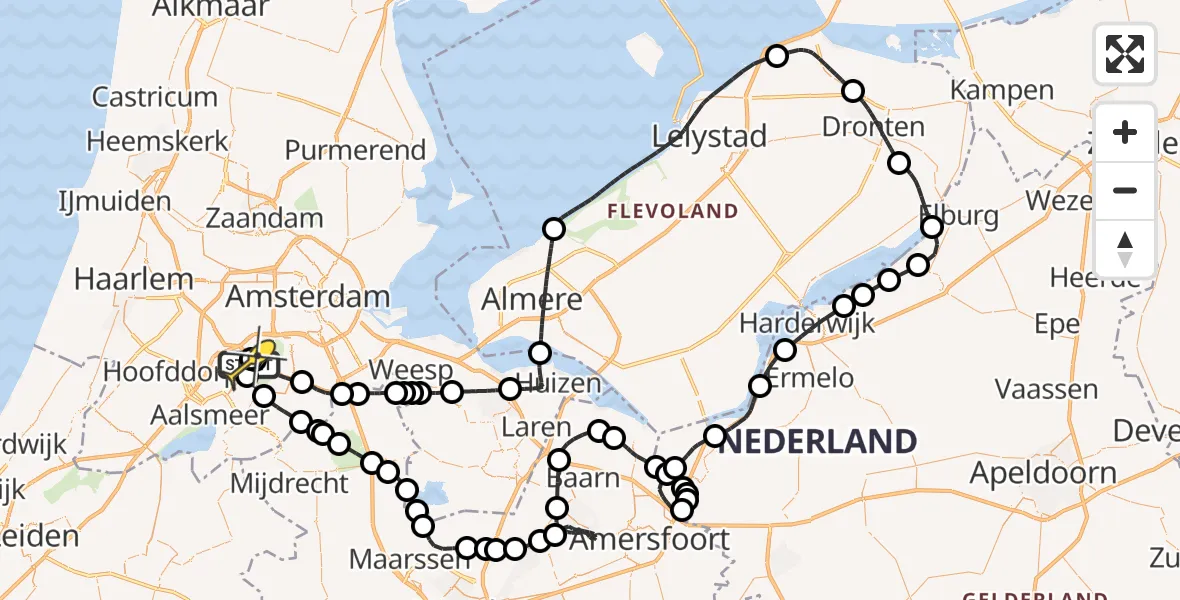 Routekaart van de vlucht: Politieheli naar Schiphol, Van Weerden-Poelmanweg