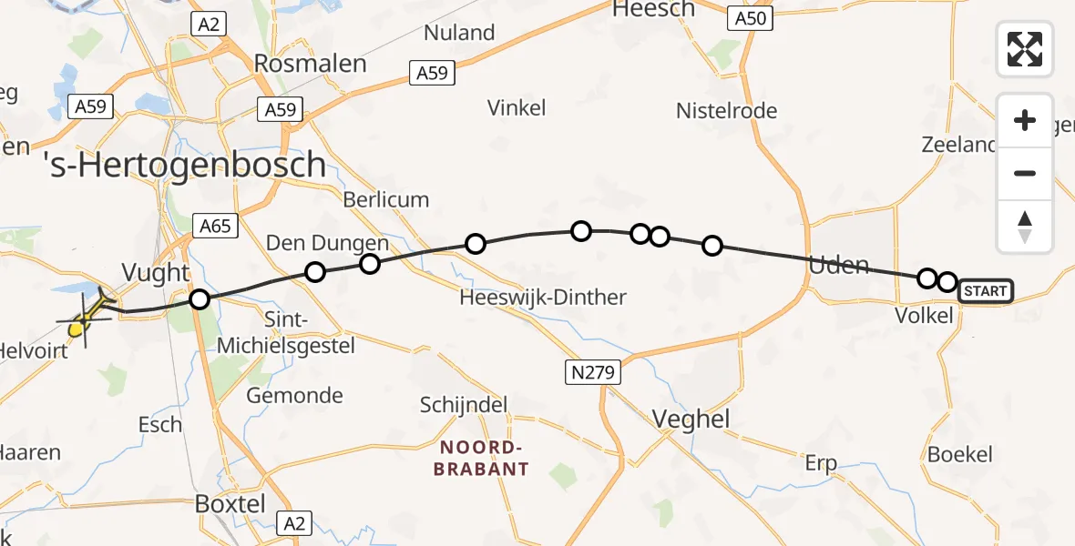 Routekaart van de vlucht: Lifeliner 3 naar Vught, Kromstraat