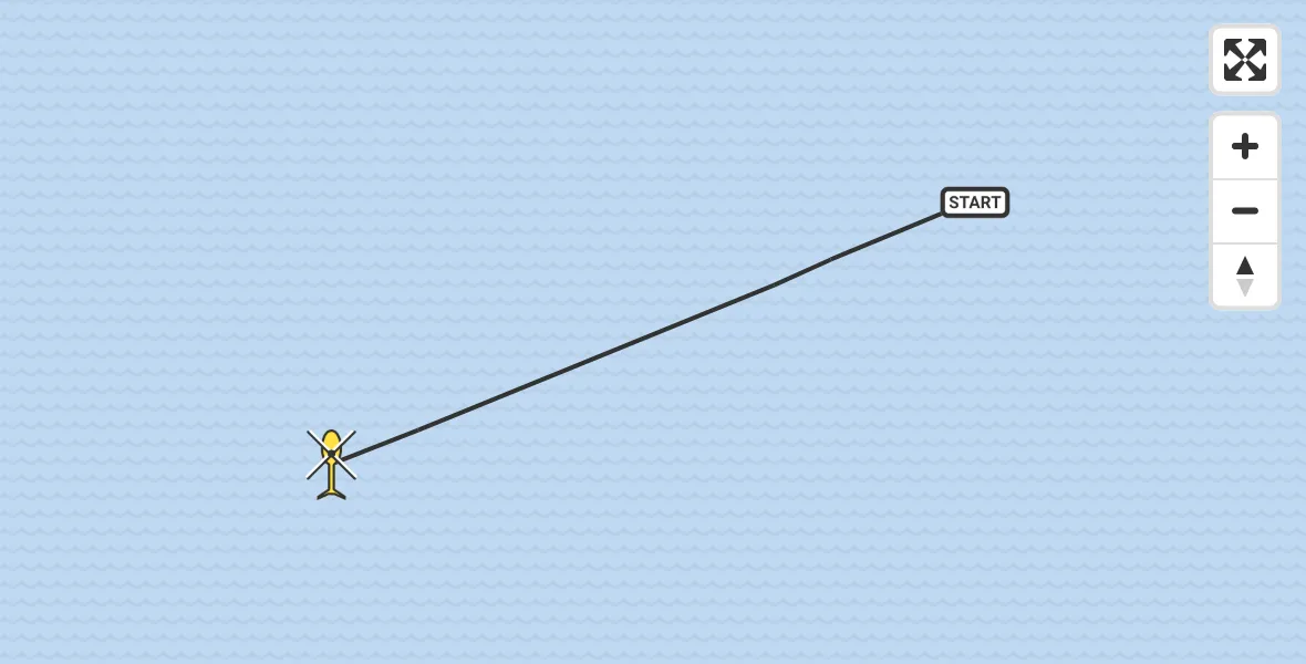 Routekaart van de vlucht: Kustwachthelikopter naar 