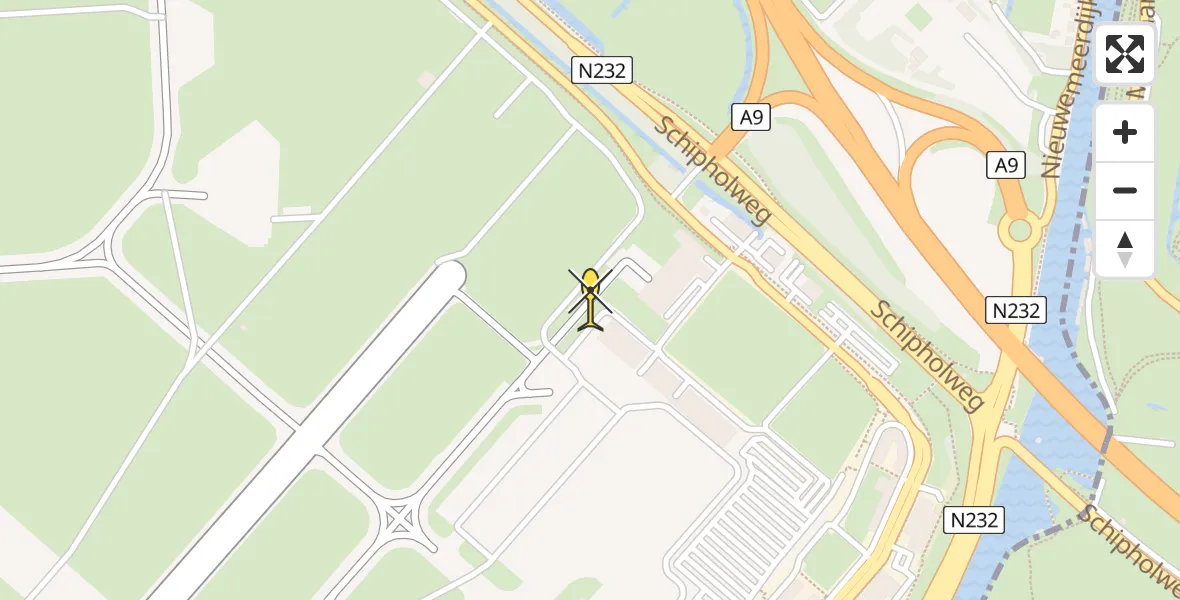 Vluchtroute Politiehelikopter van Schiphol naar Schiphol