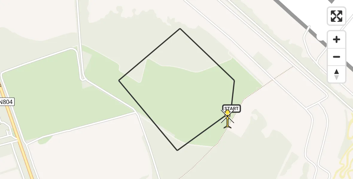 Routekaart van de vlucht: Politiehelikopter naar Arnhem, West Vrijlandweg