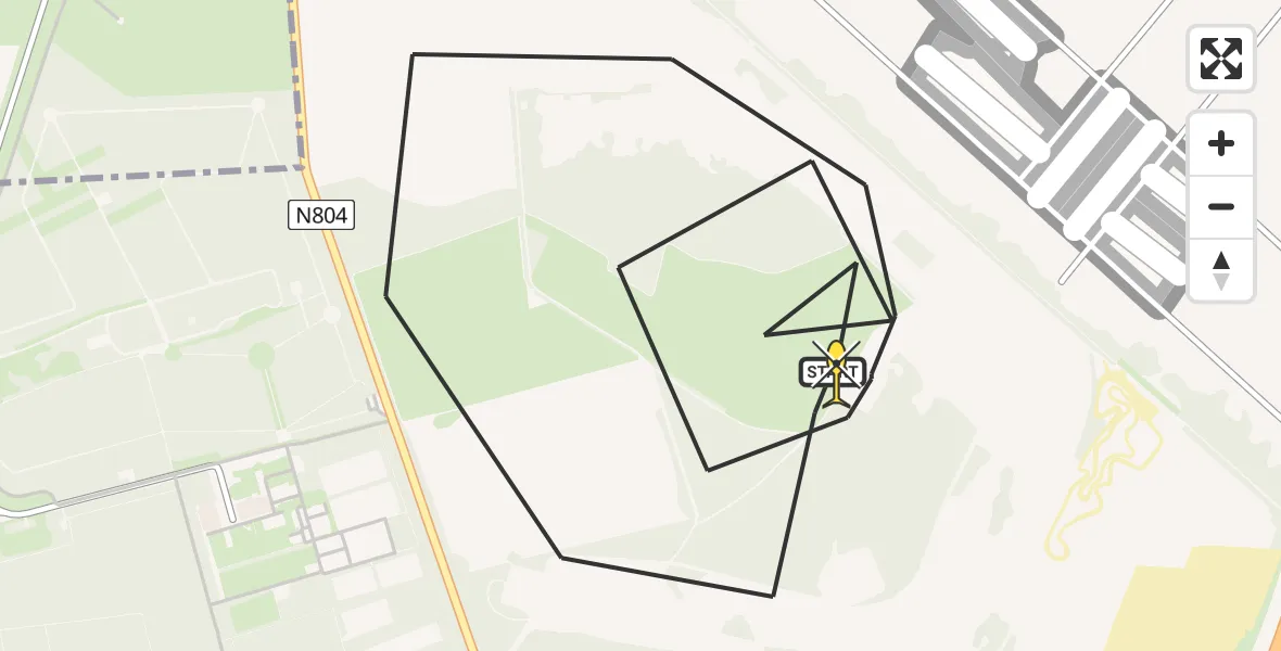 Routekaart van de vlucht: Politiehelikopter naar Arnhem, West Vrijlandweg