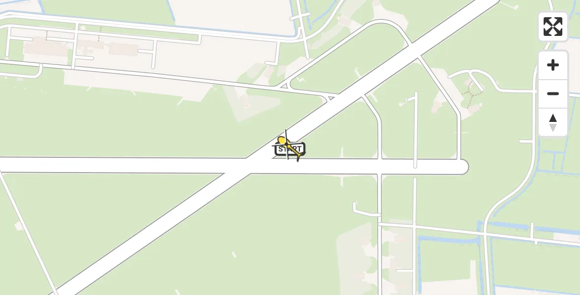 Vluchtroute Ambulancehelikopter van Vliegbasis Leeuwarden naar Vliegbasis Leeuwarden