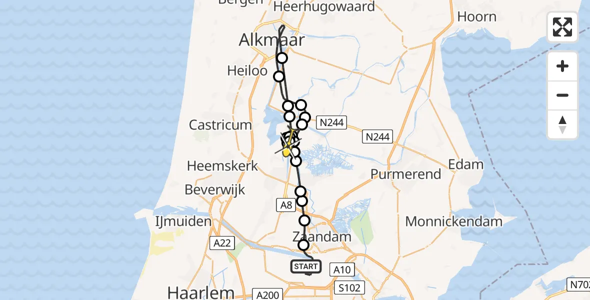 Routekaart van de vlucht: Lifeliner 1 naar Markenbinnen, Maltaweg