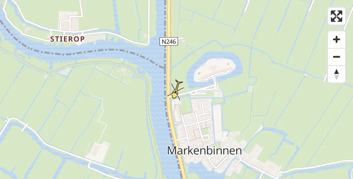 Routekaart van de vlucht: Lifeliner 1 naar Markenbinnen