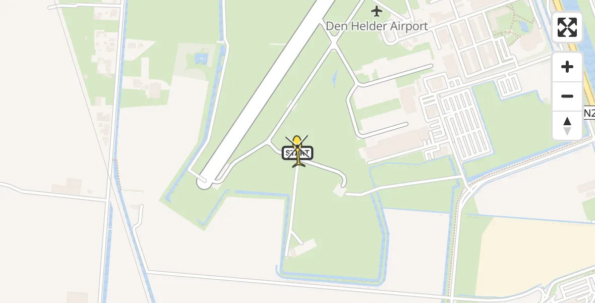 Vluchtroute Kustwachthelikopter van Vliegveld De Kooy naar Vliegveld De Kooy