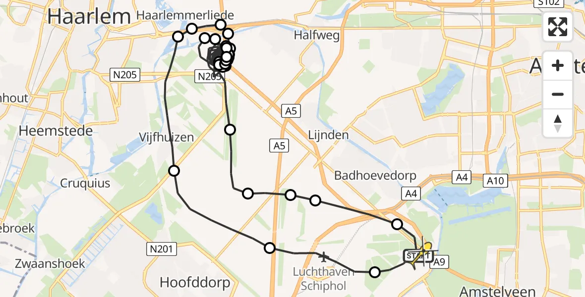 Routekaart van de vlucht: Politieheli naar Schiphol, Ceintuurbaan