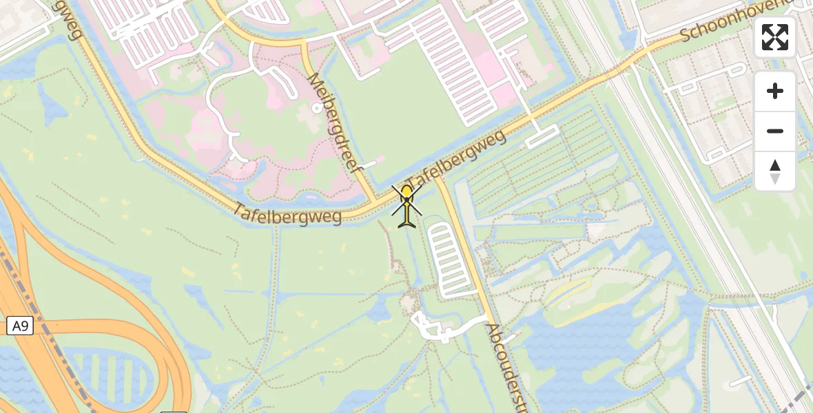 Routekaart van de vlucht: Lifeliner 1 naar Academisch Medisch Centrum (AMC)