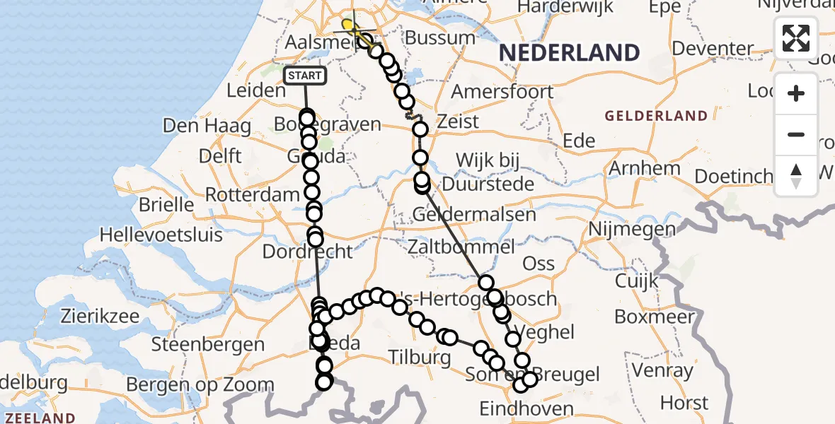 Routekaart van de vlucht: Politieheli naar Amstelveen, Toegangseweg